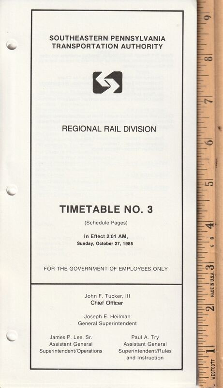 SEPTA Regional Rail Division 1985
