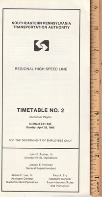 SEPTA Regional High Speed Line 1985