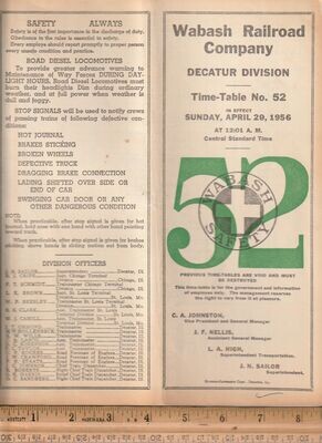 Wabash Decatur Division 1956