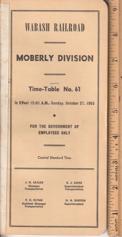 Wabash Moberly Division 1963