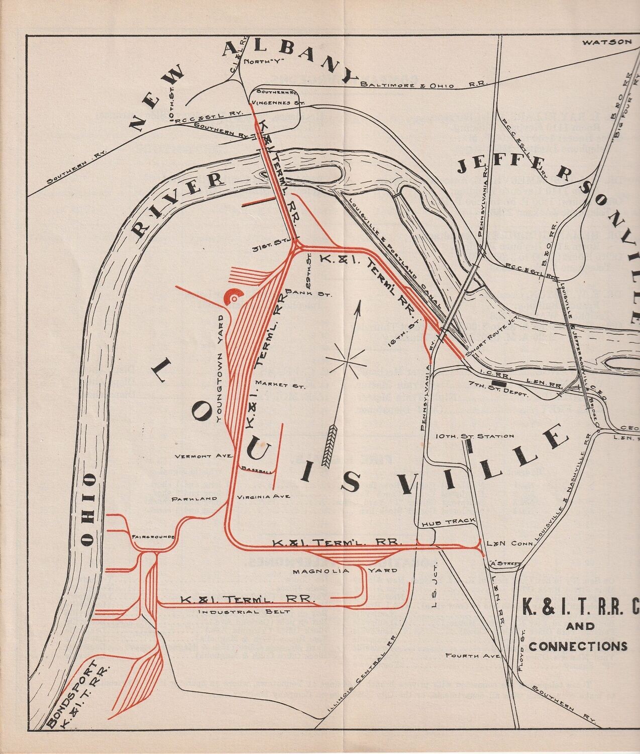 Kentucky & Indiana Terminal Railroad map 1944