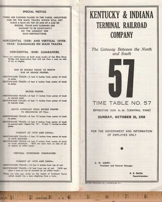 Kentucky & Indiana Terminal Railroad 1958