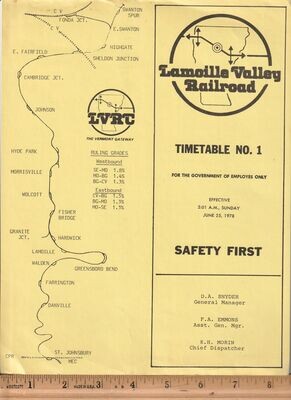 Lamoille Valley Railroad 1978