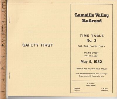 Lamoille Valley Railroad 1982
