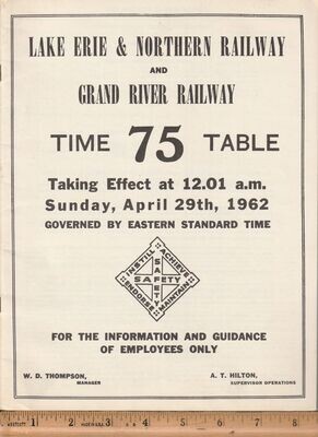 Lake Erie & Northern Railway and Grand River Railway 1962