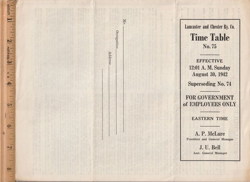 Lancaster and Chester Railway 1942