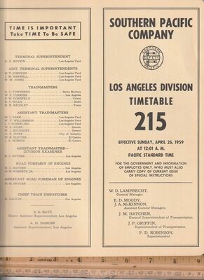 Southern Pacific Los Angeles Division 1959