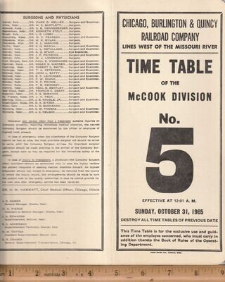 Chicago, Burlington & Quincy McCook Division 1965