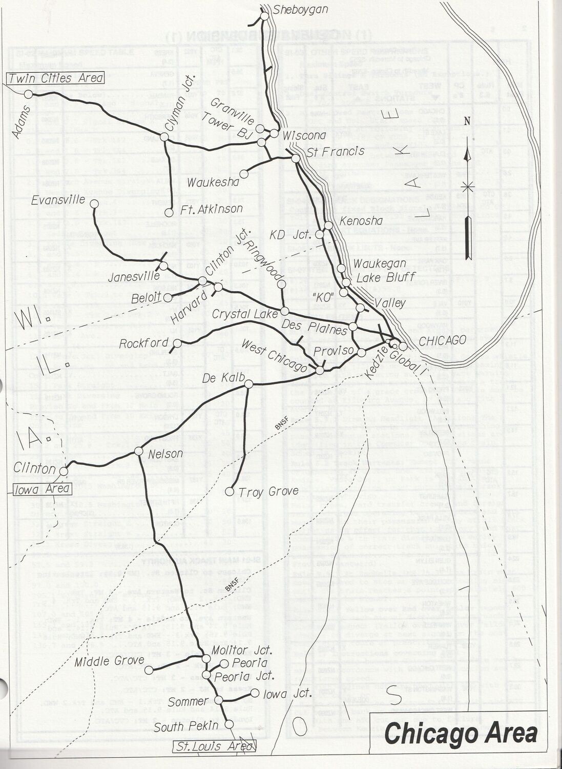 Union Pacific Chicago Area Map 1998