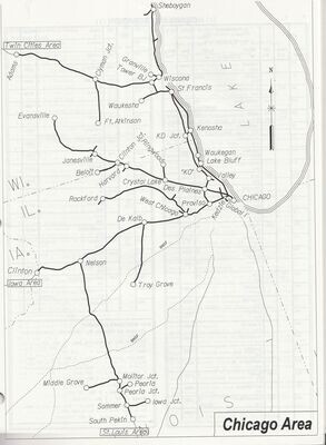 Union Pacific Chicago Area Map 1998