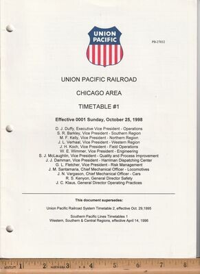 Union Pacific Chicago Area 1998