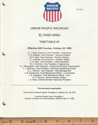 Union Pacific El Paso Area 1998