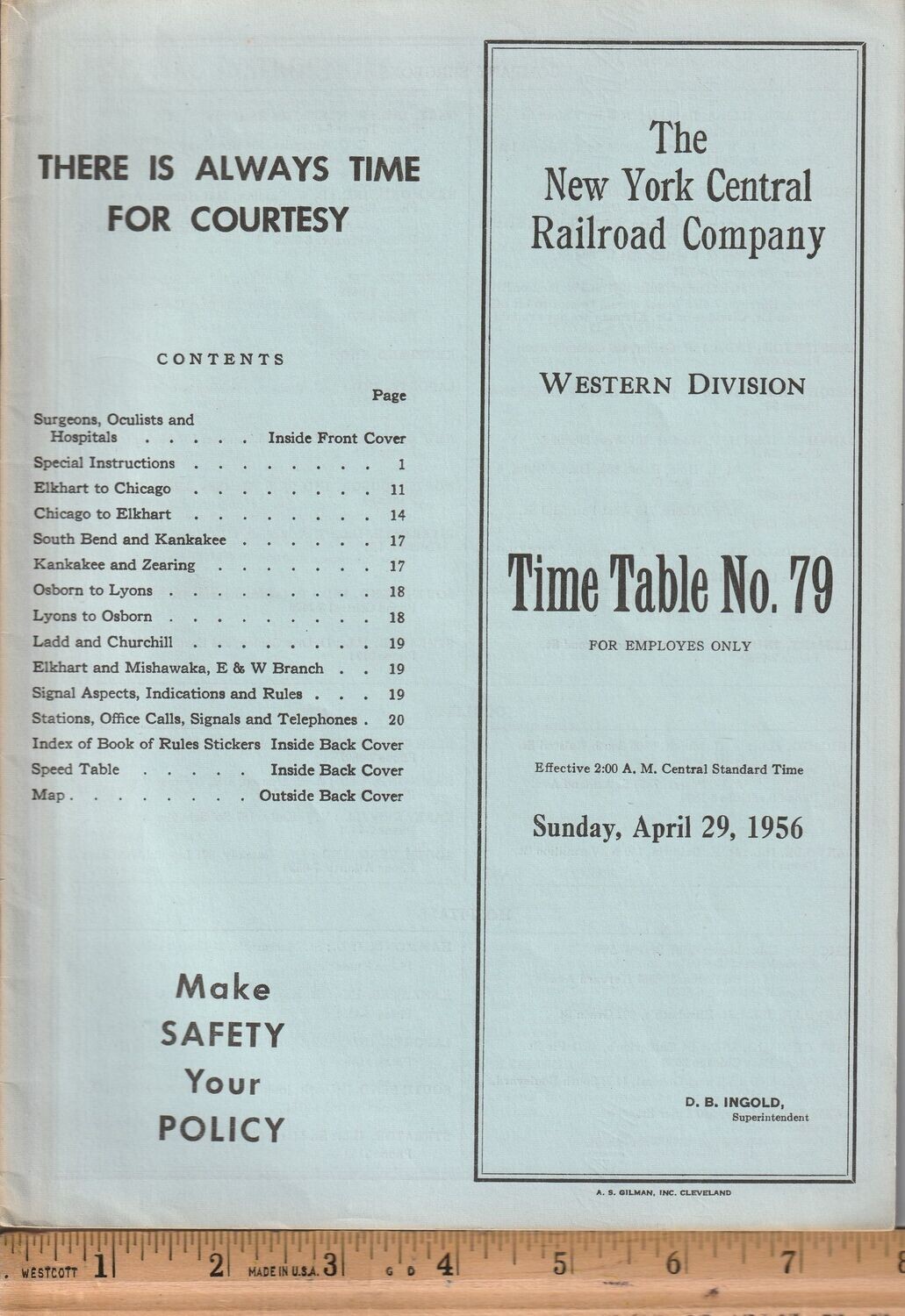 New York Central Western Division 1956