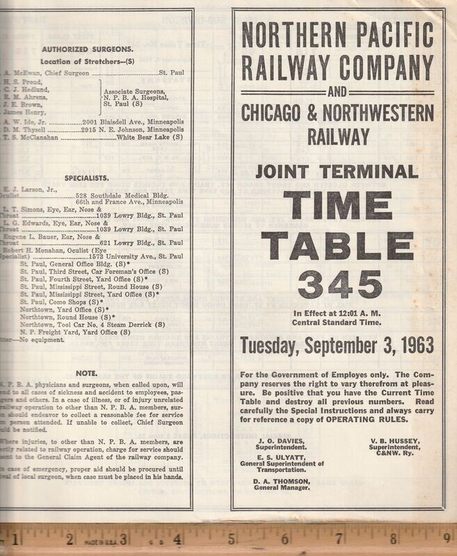 Northern Pacific / Chicago & North Western Joint Terminal 1963
