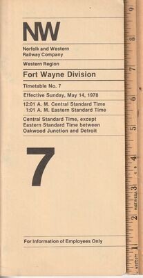Norfolk & Western Fort Wayne Division 1978