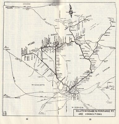 Duluth, Missabe and Iron Range Railway map 1961