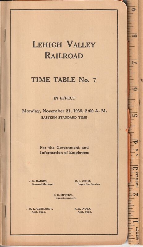 Lehigh Valley Railroad 1938