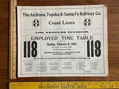Santa Fe Los Angeles Division 1942