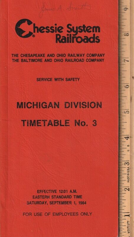 Chessie System Michigan Division 1984