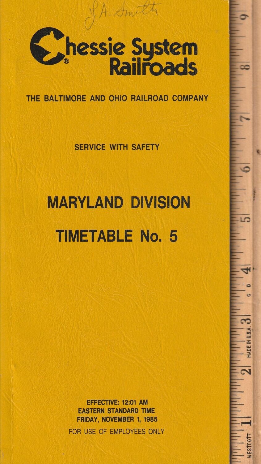 Chessie System Maryland Division 1985