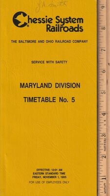 Chessie System Maryland Division 1985