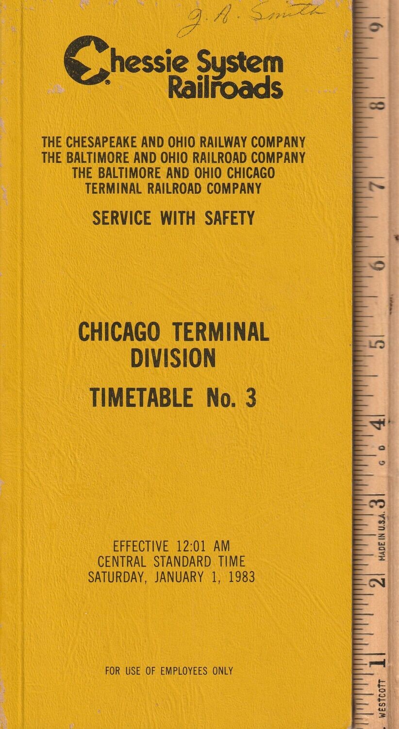 Chessie System Chicago Terminal Division 1983