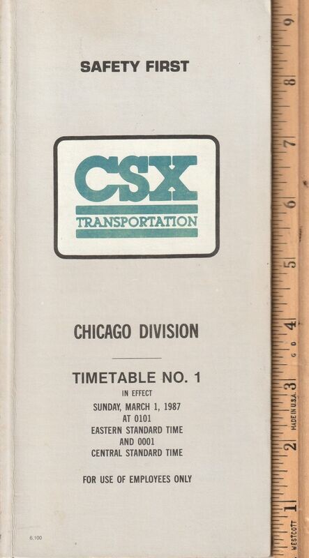 CSX Chicago Division 1987
