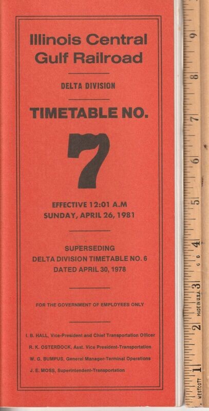 Illinois Central Gulf Delta Division 1981