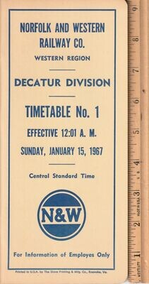 Norfolk & Western Decatur Division 1967