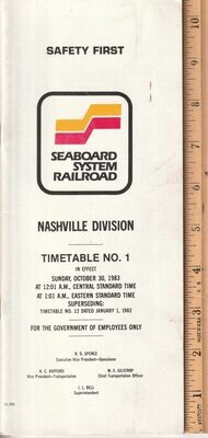 Seaboard System Nashville Division 1983