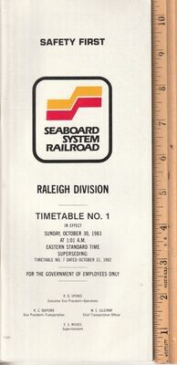 Seaboard System Raleigh Division 1983