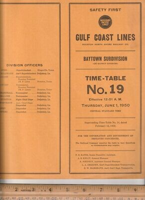 Gulf Coast Lines Baytown Subdivision 1950
