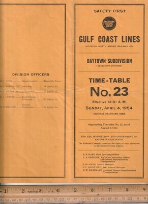 Gulf Coast Lines Baytown Subdivision 1954