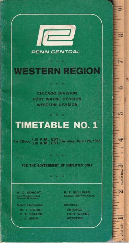 Penn Central Western Region 1968