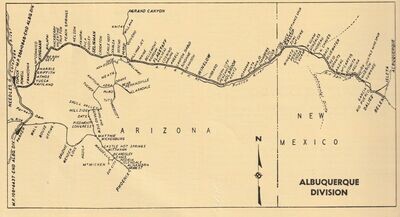 Santa Fe Albuquerque Division Map 1977