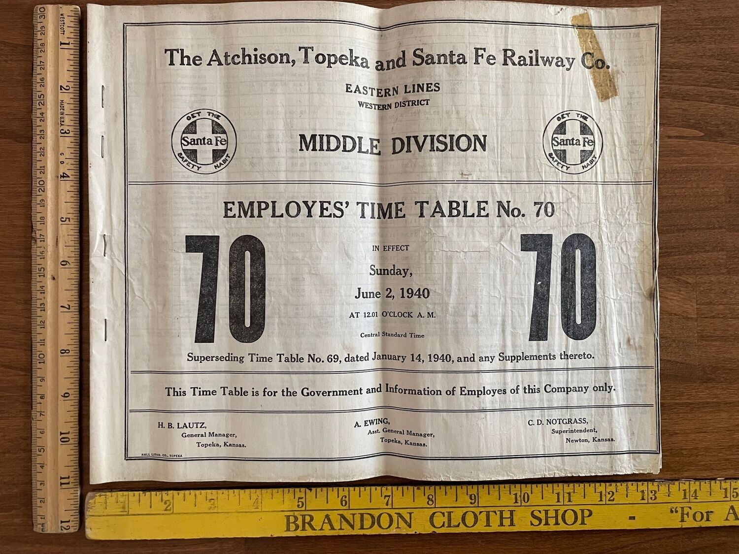 Santa Fe Middle Division 1940