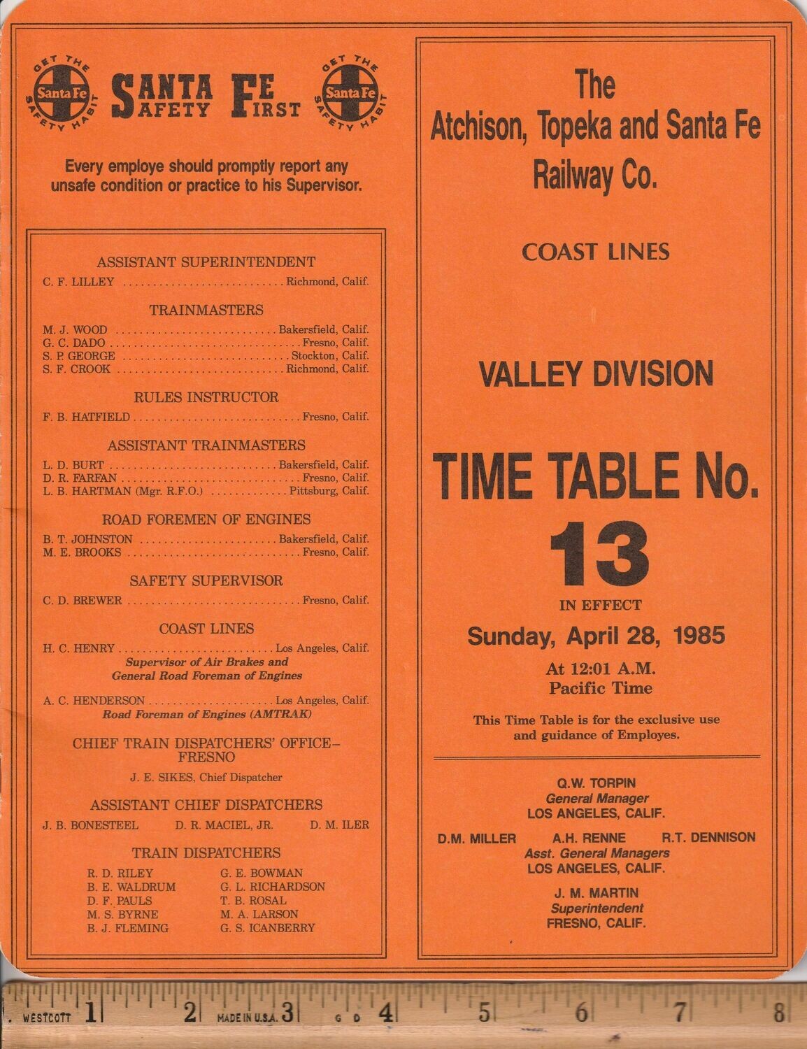 Santa Fe Valley Division 1985