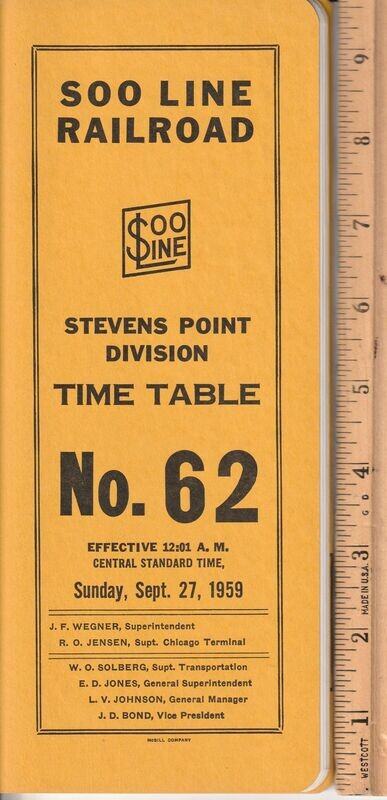 Soo Line Stevens Point Division 1959