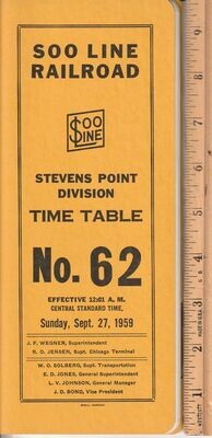 Soo Line Stevens Point Division 1959