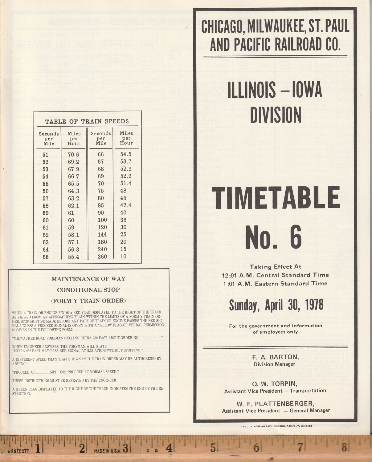 Milwaukee Road Illinois-Iowa Division 1978