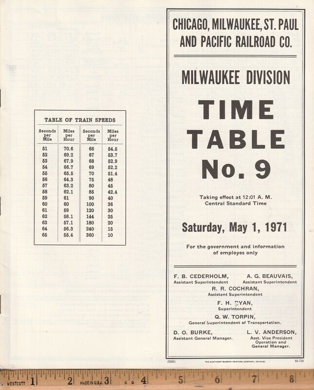 Milwaukee Road Milwaukee Division 1971
