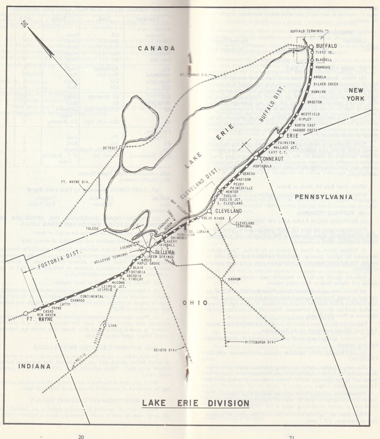 Norfolk & Western Lake Erie Division Map 1981