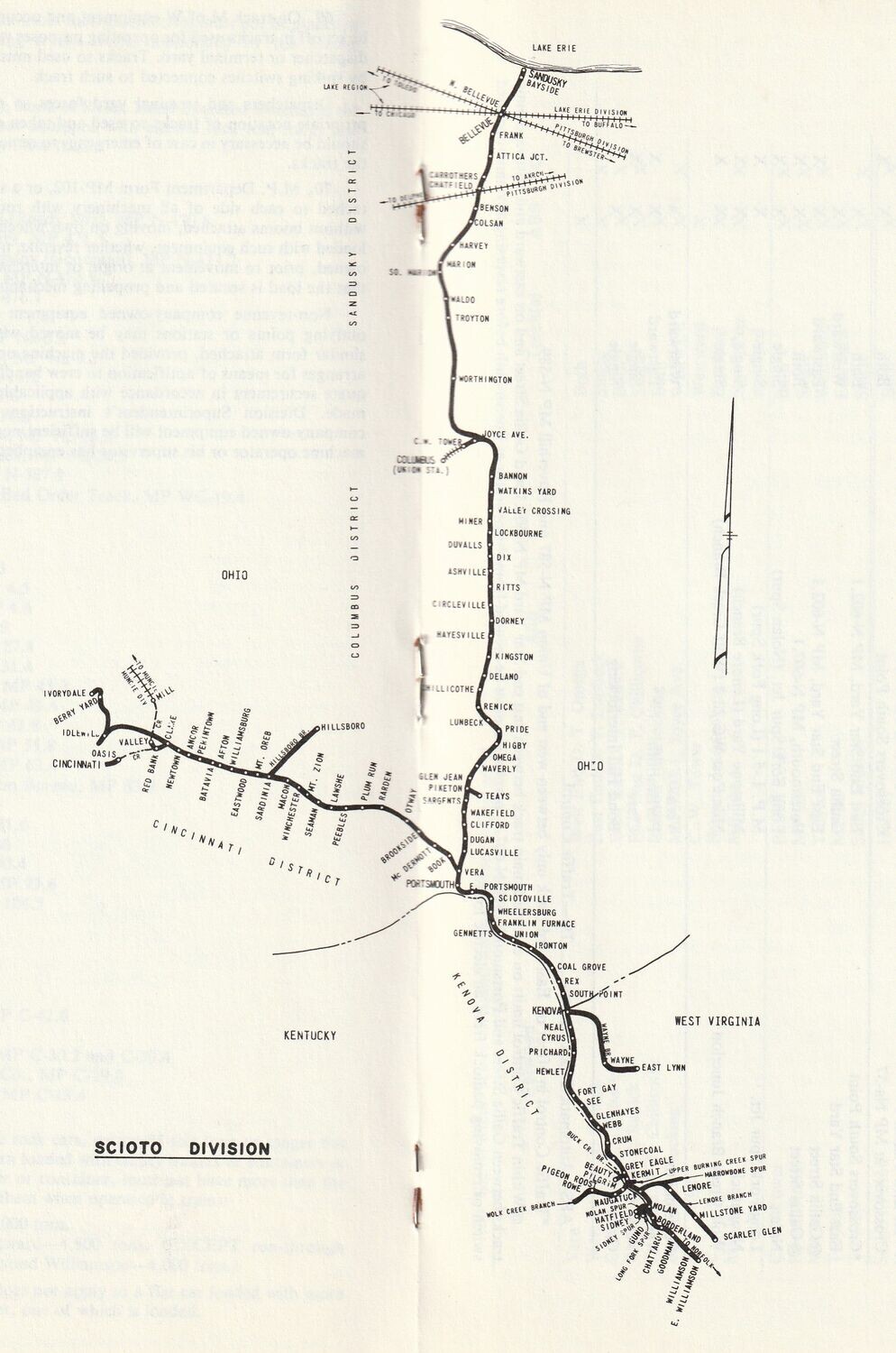 Norfolk & Western Scioto Division Map 1981