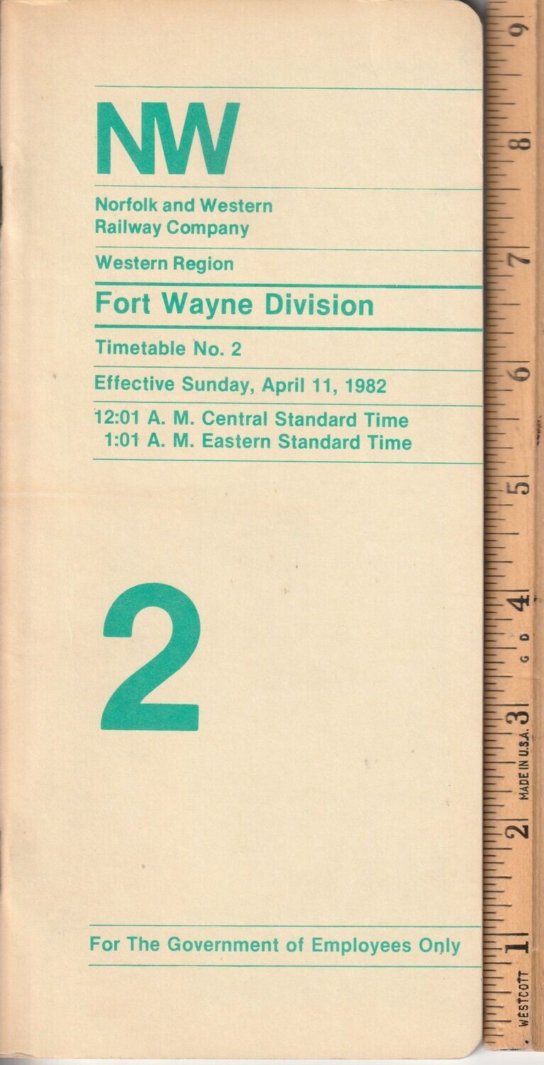 Norfolk & Western Fort Wayne Division 1982