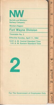 Norfolk & Western Fort Wayne Division 1982