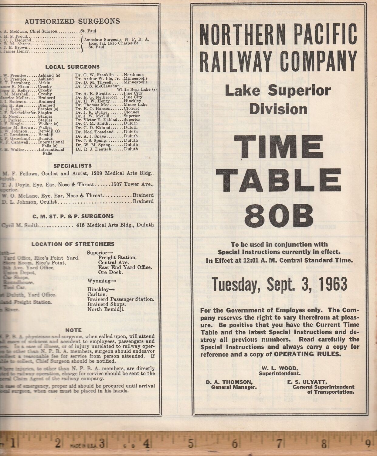 Northern Pacific Lake Superior Division 1963