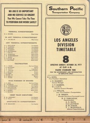 Southern Pacific Los Angeles Division 1977