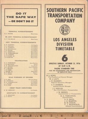 Southern Pacific Los Angeles Division 1976