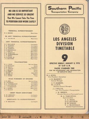 Southern Pacific Los Angeles Division 1978
