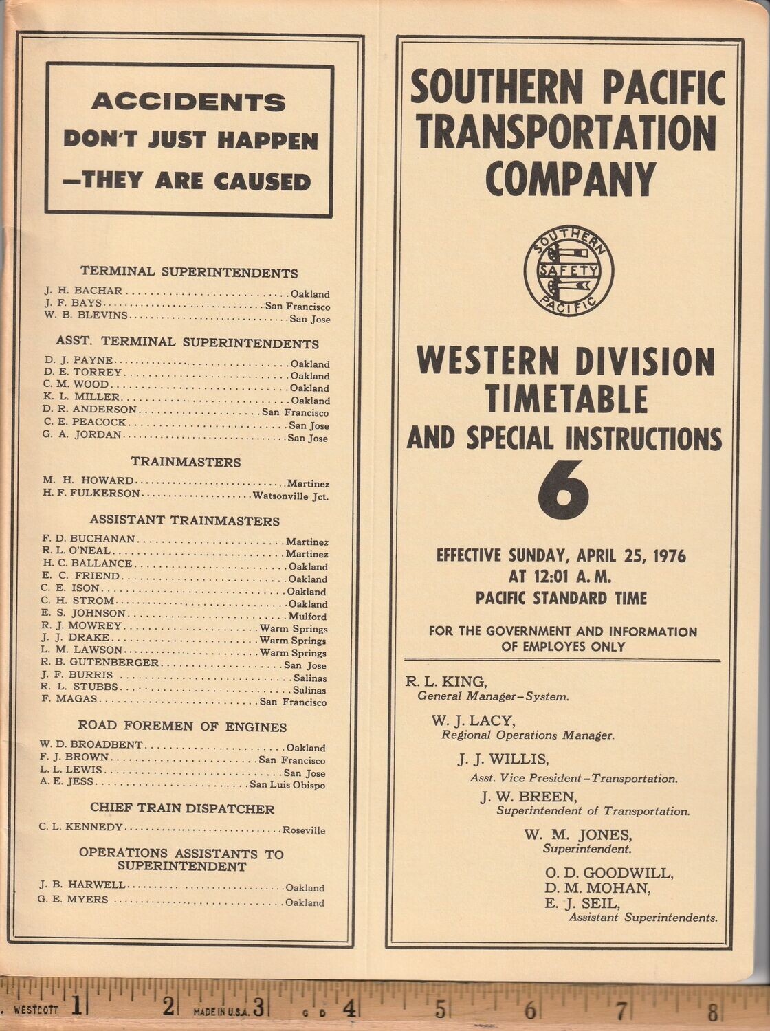 Southern Pacific Western Division 1976